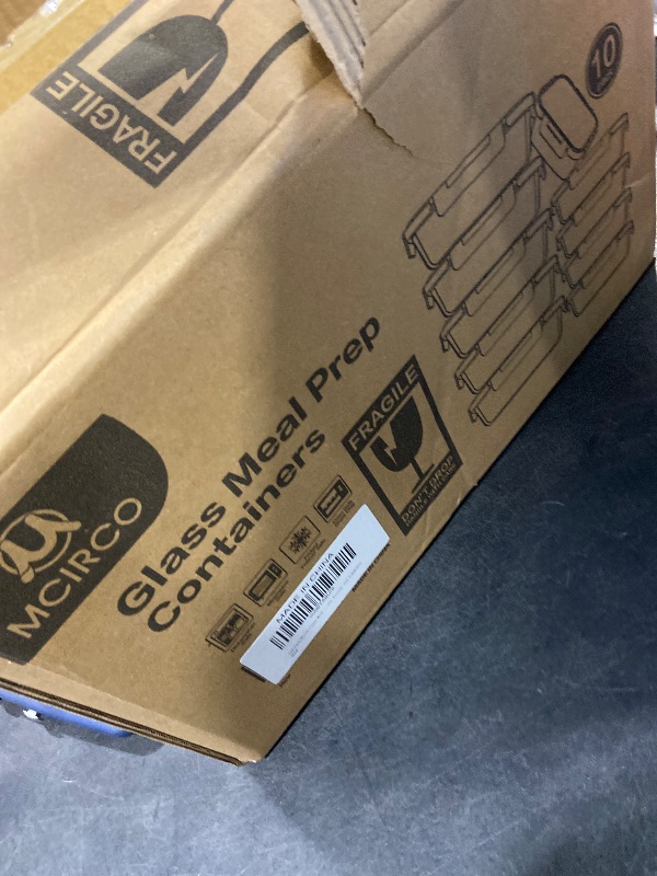 Photo 1 of [10-Pack]Glass Meal Prep Containers with Lids, MCIRCO Glass Food Storage Containers with Snap Locking Lids, Airtight Lunch Containers, Microwave, Oven, Freezer and Dishwasher, White