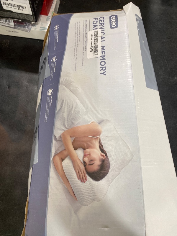 Photo 1 of Osteo Cervical Pillow for Neck Pain Relief, Hollow Design Odorless Memory Foam Pillows with Cooling Case, Adjustable Orthopedic Bed Pillow for Sleeping, Support for Side Back Sleepers