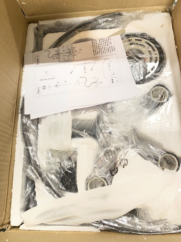 Photo 1 of QMNHAU 19'' Black Chandelier for Dining Room, 5-Light Modern Farmhouse Chandelier with Geometric Cage Adjustable Industrical Hanging Pendant Light Fixture for Kitchen Entryway Hallway Foyer Bedroom