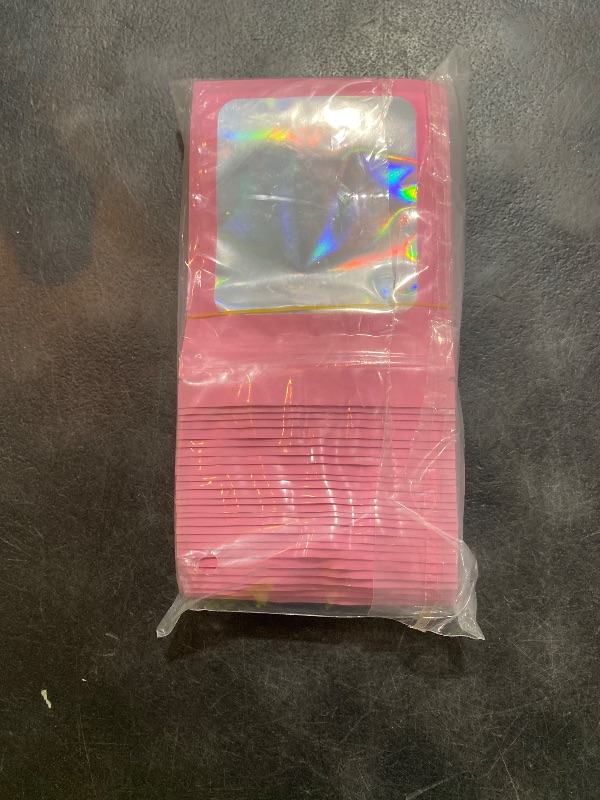 Photo 1 of 100 Pieces Resealable Mylar Bags, Small Holographic Packaging Bags, Smell Proof Mylar Bags for Food Storage/Jewelry/Eyelash for Small Business (Pink, 3.5x4.7 Inch)