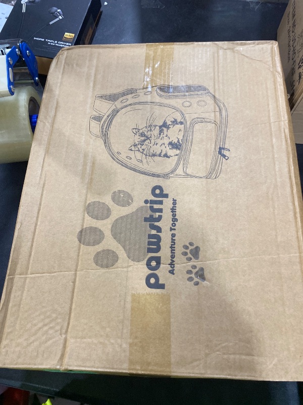 Photo 1 of Pawstrip Cat Backpack Carrier with Large Space Bubble Window, Airline Approved Breathable Pet Carrier for Small Dogs Cats up to 15lbs, Foldable for Travel Hiking & Outdoor Use