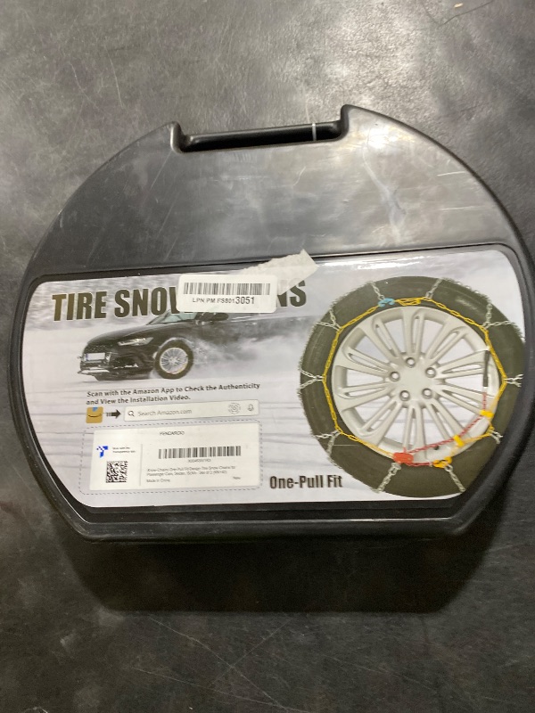 Photo 1 of Snow-Chains Easy Install Tire-Chains, One-Pull Fit Design Tire Snow Chains for Passenger Cars, Sedan, SUVs, Emergency Winter Tire Traction Car Tires 235 245 255 275 - Set of 2 (KN140)