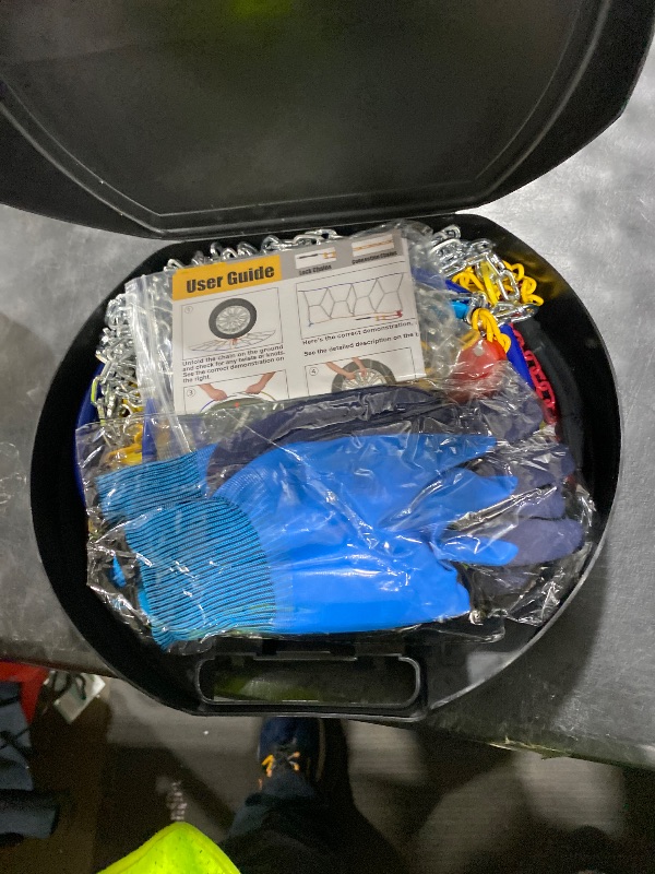 Photo 1 of Snow-Chains Easy Install Tire-Chains, One-Pull Fit Design Tire Snow Chains for Passenger Cars, Sedan, SUVs, Emergency Winter Tire Traction Car Tires 235 245 255 275 - Set of 2 (KN140)