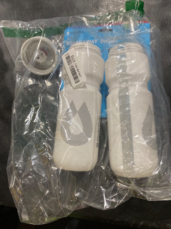 Photo 1 of HydraPak | Polar Bottle - Breakaway Surge Lightweight Bike Water Bottle 2-Pack - High Flow, Cycling & Sports Squeeze Bottle (White, 740ml / 25oz)