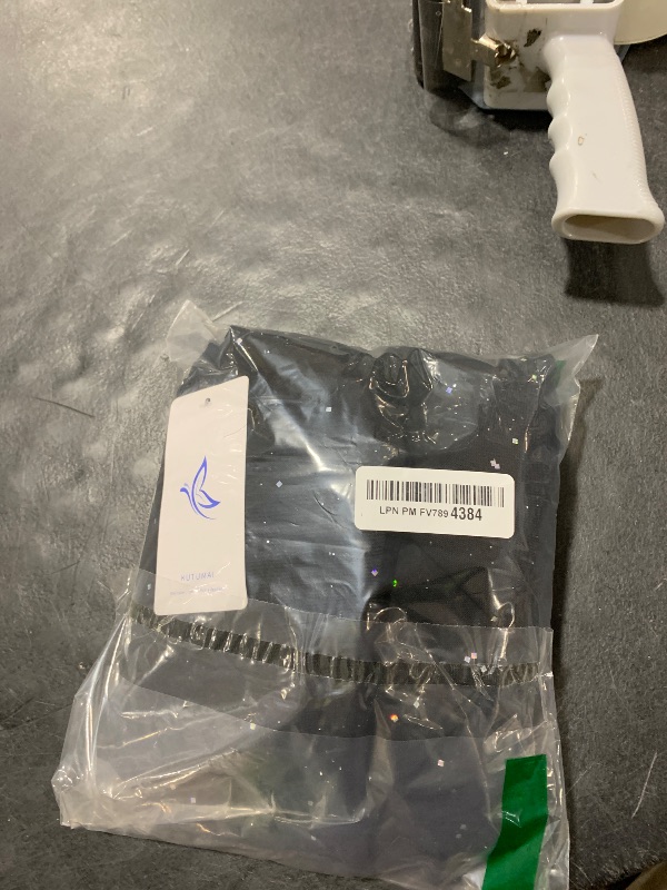 Photo 1 of KUTUMAI Women Off Shoulder Bodycon Maxi Long Dress Mesh Ruched Elegant Formal Wedding Guest Dresses Black Sequin M