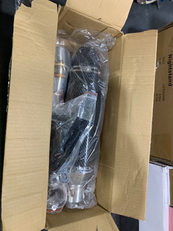 Photo 1 of Lesiyou Motorcycle Muffler Mid Pipe, Muffler Adapter Connect Pipe Compatible with Kawasaki Ninja 250 Z250 Z300 2008-2017