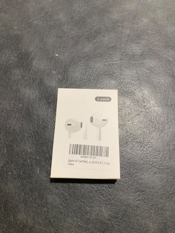View 2 of [Apple MFi Certified] for iPhone Headphones Wired Earbuds/Earphones with Built-in Microphone & Volume Control HiFi Stereo Nosie Reduction Compatible for iPhone 14 13 12 11 Pro Max XS XR X 8 7, 2 Pack