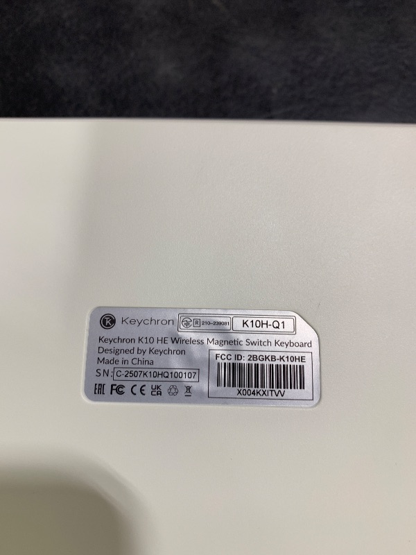 Photo 1 of Keychron K10 HE QMK Wireless Gaming Custom Mechanical Keyboard, 2.4 GHz/Bluetooth/Wired Full-Size Hot-Swappable Programmable RGB Backlit Gateron Magnetic Switches for Mac Windows, Wood Frame-White
