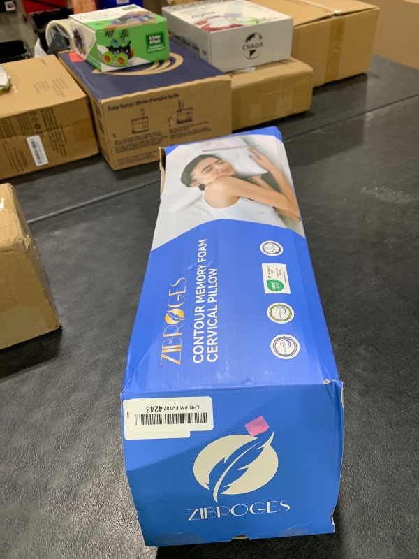 Photo 1 of zibroges Cervical Neck Pillow King Size -Adjustable Sandwich Dynamic Memory Foam Pillows for Sleeping, Cooling Contour Pillow Ergonomic Orthopedic for Side, Back & Stomach Sleepers Soft, White