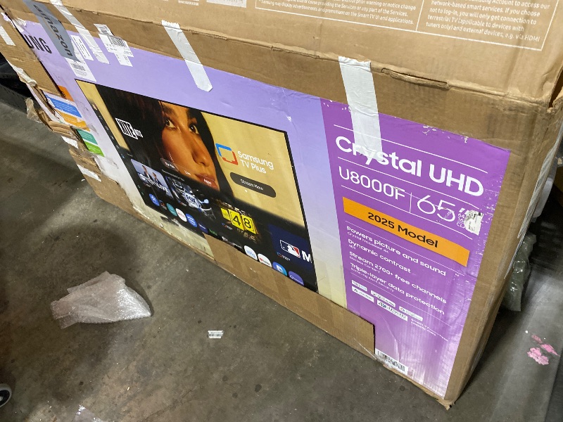 Photo 1 of Samsung 65-Inch Class Crystal UHD U8000F 4K Smart TV (2025 Model) Endless Free Content, Crystal Processor 4K, MetalStream Design, Knox Security, Alexa Built-in