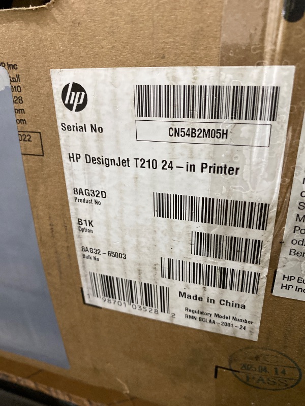 Photo 1 of HP DesignJet T210 Large 24-inch Color Plotter Printer for Easy Wide CAD & Poster Prints (8AG32D)