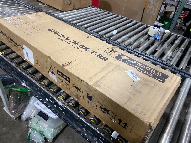 Photo 1 of Rolanstar Bed Frame Twin Size with Charging Station and LED Lights, PU Leather Headboard with Storage Shelves, Heavy Duty Metal Slats, No Box Spring Need, Noise Free, Easy Assembly, Black