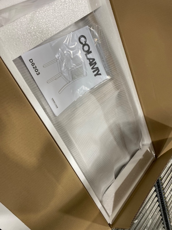 Photo 1 of COLAMY Wooden Dining Room Chairs Set of 6, Spindle High Back Windsor Kitchen Side Chair, Farmhouse Dining Chairs for Kitchen, Dining Room, Light Brown