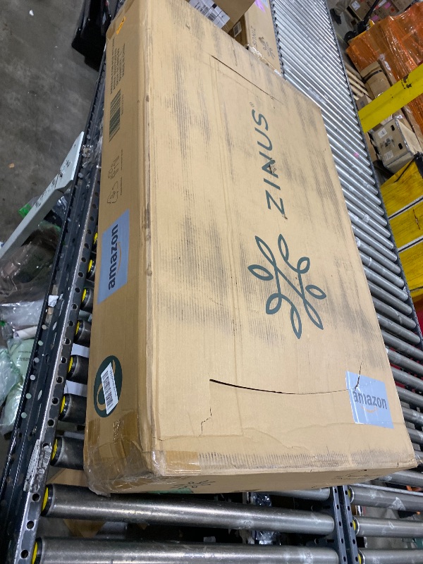 Photo 1 of ZINUS 9 Inch Box Spring with Cover, No Assembly Mattress Foundation, Sturdy Metal Structure, Split Queen, White