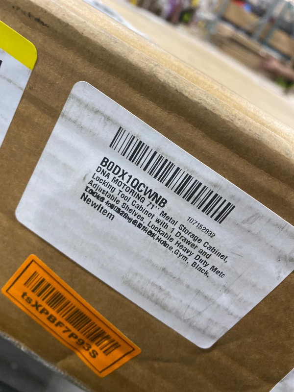 Photo 1 of DNA Motoring 71'' Metal Storage Cabinet, Locking Tool Cabinet with 1 Drawer and Adjustable Shelves, Lockable Heavy Duty Metal Locker for Garage,Office,Home,Gym, Black, TOOLS-00629-BK-BK-A