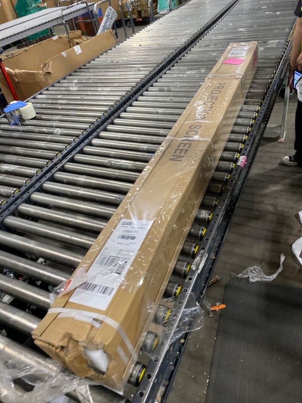 Photo 1 of LIHONG Floor Rising Projector Screen Indoor & Outdoor 16:9 HD Portable Matte White Projection Screen for Long Standard Projector Fast Setup for Movies, Office Presentations & More (80 Inch/16:9)