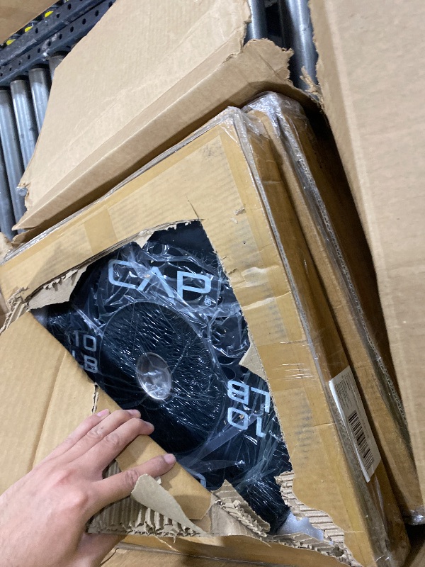 Photo 1 of CAP Barbell 160 LB Economy Olympic Bumper Plate Set with Color Logo | Black