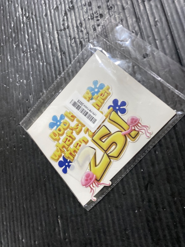 Photo 1 of "What's Funnier Than 24? 25!" Cake Topper for 25th Birthday, Cartoon Character Themed Cake Decorations, Novelty 25th Bday Party Supplies for Men Women, Under The Sea Theme