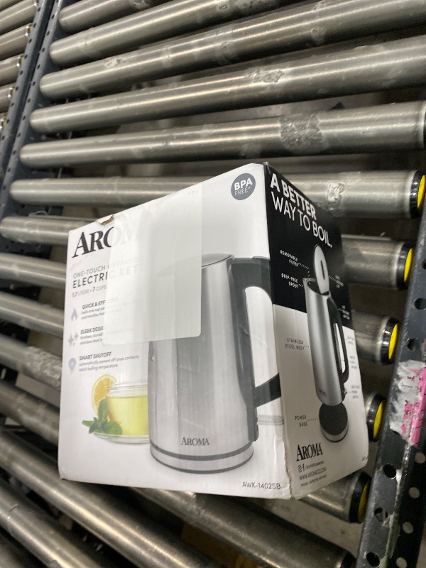 Photo 1 of 1.7L / 7-Cup Stainless Steel Electric Kettle with Cordless Pouring, Automatic Keep Warm Mode, Powerful & Quick 1750 Wattage (AWK-1402SB)