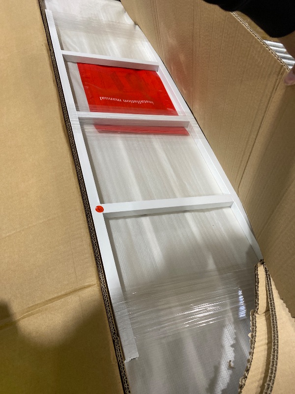 Photo 1 of Bellemave Full Over Full Bunk Bed for Adults, Full Size Bunk Beds Frame with Build in Ladder and Full Length Guardrail, Easy Assemble Bunkbeds, Noise Reduced, Mattress Not Included, White