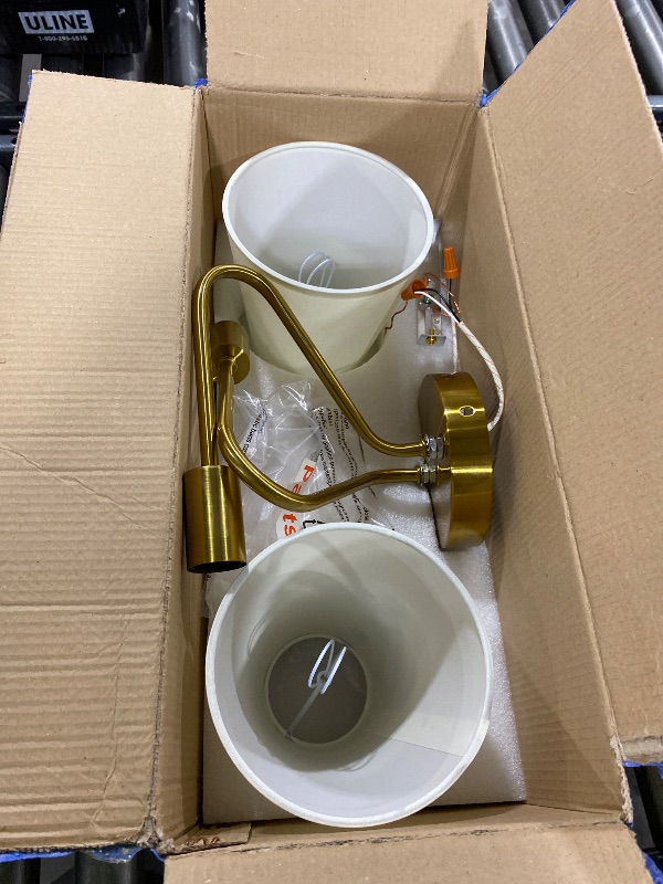 Photo 1 of Hanaloa Gold Bathroom Vanity Light Fixtures, Traditional Aged Brass 2 Lights Wall Sconce Lighting with Opal Glass Shade, Porch Wall Mount Light Fixture for Bathroom, Mirror Cabinets Hallway Stairs