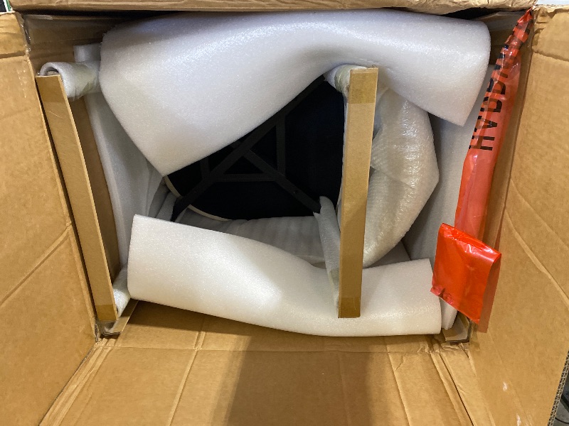 Photo 1 of SELLING FOR PARTS ONLY------------------------------POVISON Modern Dining Chairs Set of 2, Armless Black Dining Chair with Sackcloth Cushions and Dark Walnut-Coloured Ash Wood, Pre-Assembled Design