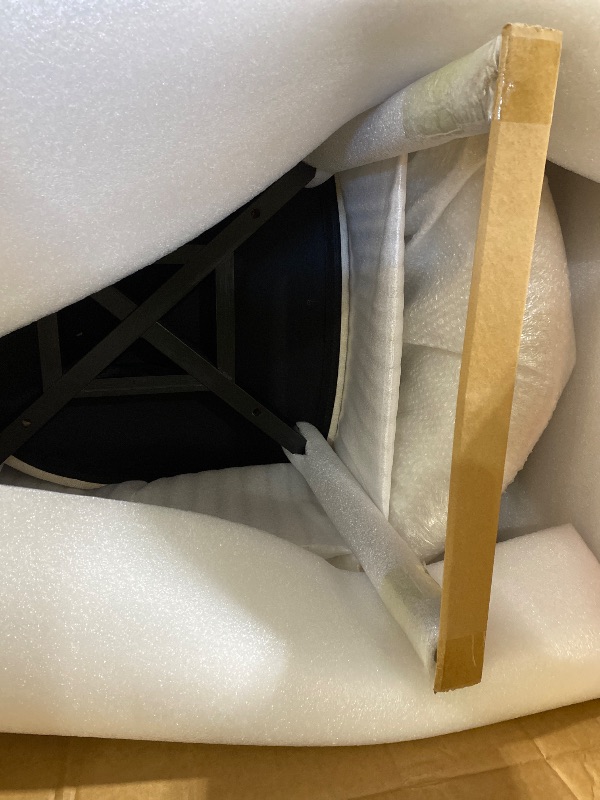 Photo 1 of SELLING FOR PARTS ONLY------------------------------POVISON Modern Dining Chairs Set of 2, Armless Black Dining Chair with Sackcloth Cushions and Dark Walnut-Coloured Ash Wood, Pre-Assembled Design