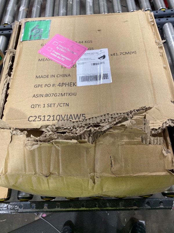 Photo 1 of Amazon Basics Neoprene Dumbbell Hand Weights, Rack with 3 Pairs (5, 10, and 15 Pounds), Green/Blue/Grey