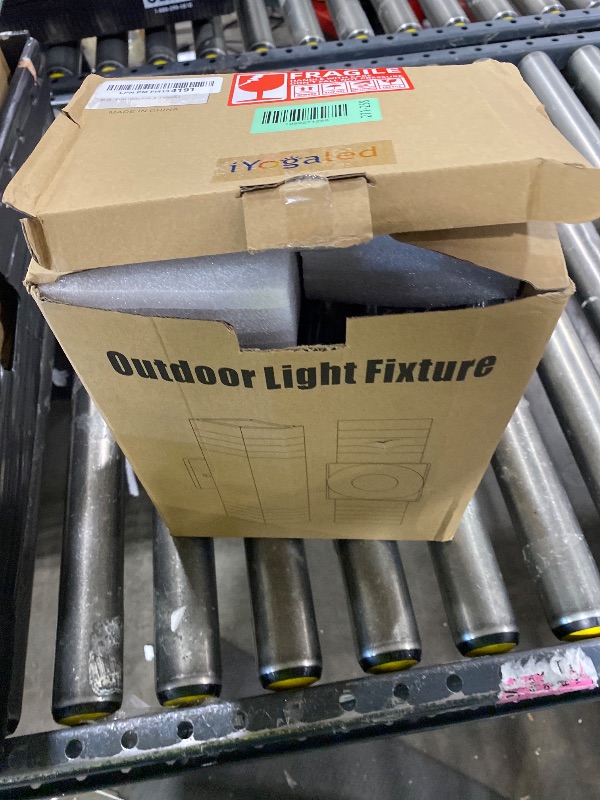 Photo 1 of iYogaled Motion Sensor Outdoor Wall Lights with 3 Lighting Modes, Dusk to Dawn Porch Light with Bulbs Include, IP65 Waterproof Modern Black Wall Sconce for Patio, Garage, Front Door