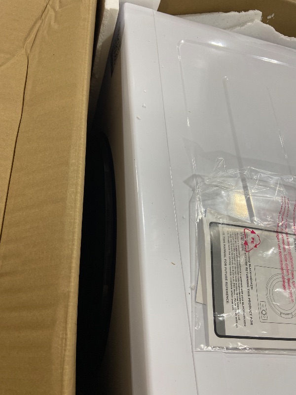 Photo 1 of BLACK+DECKER BCED37 Compact Dryer for Standard Wall Outlet, Small, 4 Modes, Load Volume 13.2 lbs., White