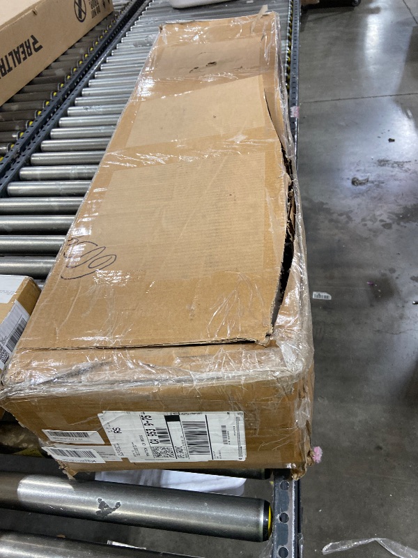 Photo 1 of Seventable Bed Frame Full Size with Charging Station, LED Bed with Upholstered Storage Headboard, Metal Platform Bed with Under Bed Storage, No Box Spring Needed, Noise Free, Easy Assembly, Grey