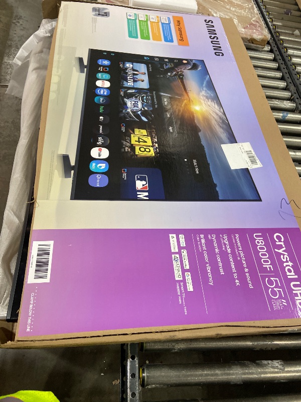 Photo 1 of FOR PARTS ONLY - Samsung 55-Inch Class Crystal UHD U8000F 4K Smart TV (2025 Model) Endless Free Content, Crystal Processor 4K, MetalStream Design, Knox Security, Compatible with Alexa