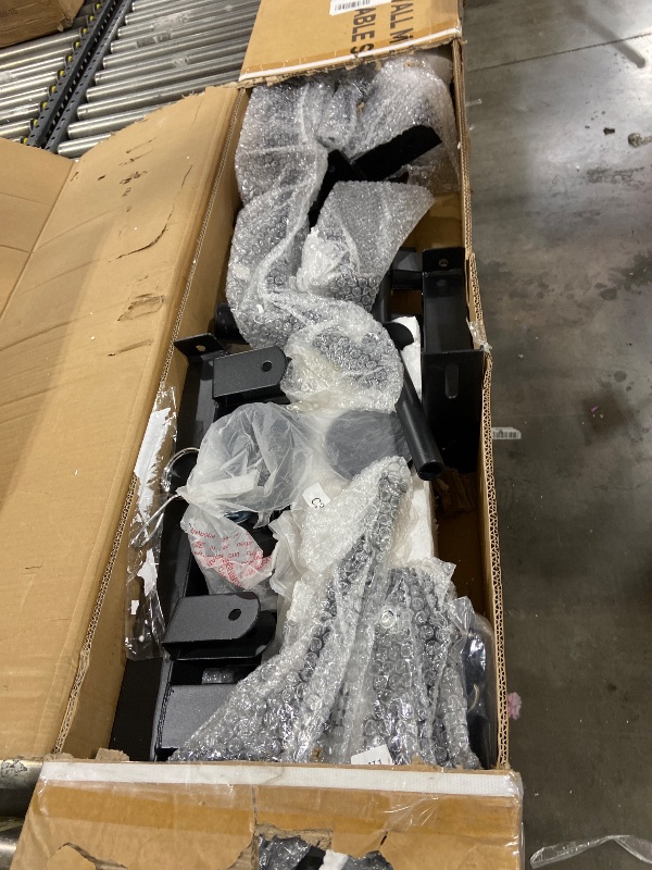 Photo 1 of Wall Mount Cable Machine - Dual Pulley Cable Crossover System with 20 Adjustable Positions for LAT Pulldown, Row & Total Body Training | Includes LAT Bar, Tricep Rope, t-Bar & Foot Board for Home Gym