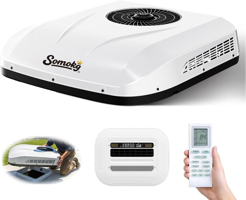 Photo 1 of 12V RV Air Conditioner 11000BTU with Soft Start, Efficient Cooling Camper AC Unit for Off-Grid Boondocking, Ultra Quiet DC Powered AC Unit for RVs, Vans, Trucks, Trailers