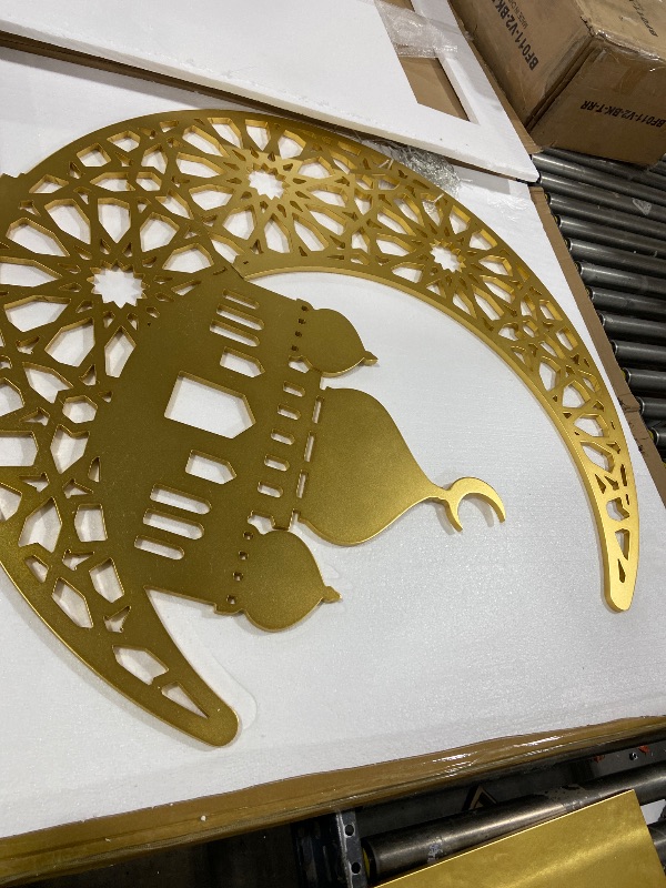 Photo 1 of Thyle 4ft Large Ramadan Decorations for Home Islamic Crescent Ramadan Moon Lamp Decor LED Light up Moon Eid Mubarak Decoration Light for Bedroom Living Room Lamp Battery Operated Eid Muslims Gift Gold