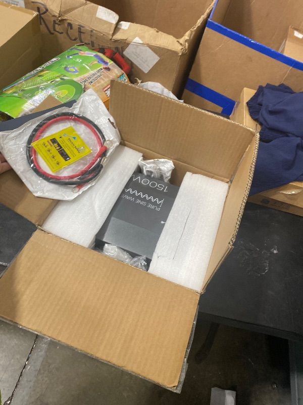 Photo 1 of 1500 Watt Pure Sine Wave Inverter 12v DC to 110v 120v AC Converter,3000W Peak Power Inverter with 4 AC Outlets,USB Port,Type-C,Remote Control LCD Display for Truck, RV, Vehicles, Solar Off-Grid