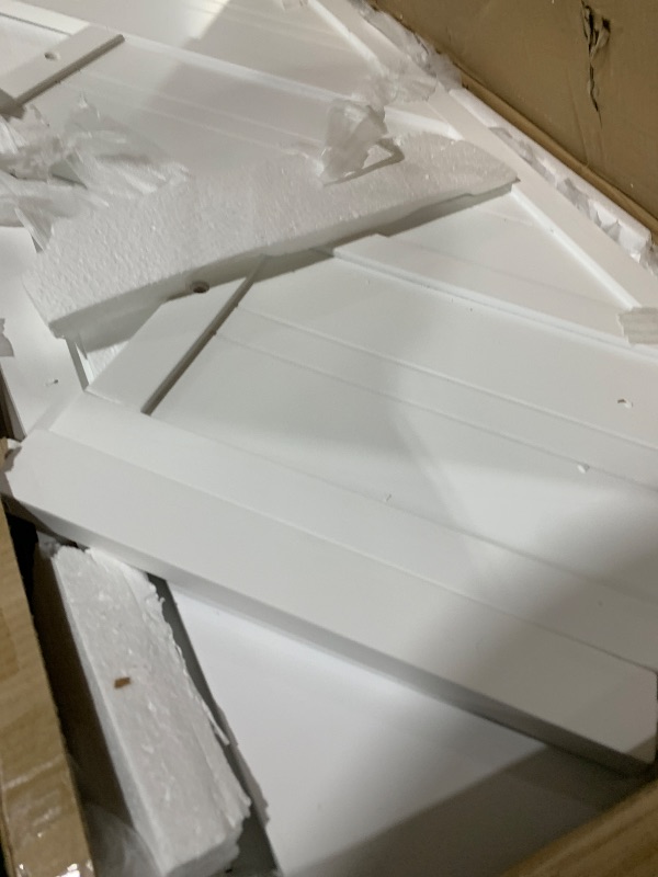 Photo 1 of twin loft bed with staircase and shelves-white