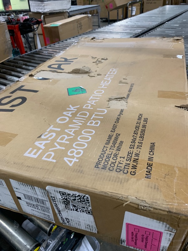 Photo 1 of EAST OAK 48,000 BTU Pyramid Patio Heater, Quartz Glass Tube Propane Outdoor Heater with Wheels, Triple Safety Protection, 2025 Upgrade for Home, Backyard & Commercial Spaces, Stainless Steel