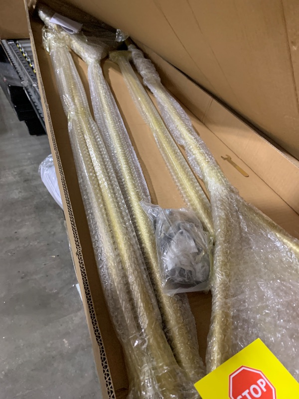 Photo 1 of BOSURU Gold Pipe Clothing Racks Freestanding, Modern Metal Clothes Rack Heavy Duty, Easy Assemble Clothing Rack for Hanging Boutiques and Bedroom 47" L