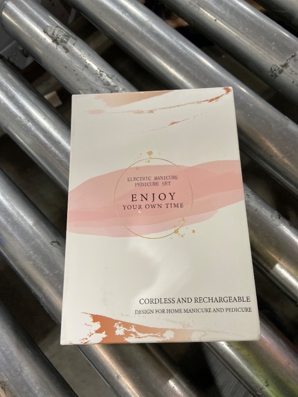 Photo 1 of Professional Manicure Pedicure Kit, Electric Nail File Set, Cordless Electric Nail Drill Machine, 5 Speeds Hand Foot Care Tool for Nail Grind Trim Polish(White)