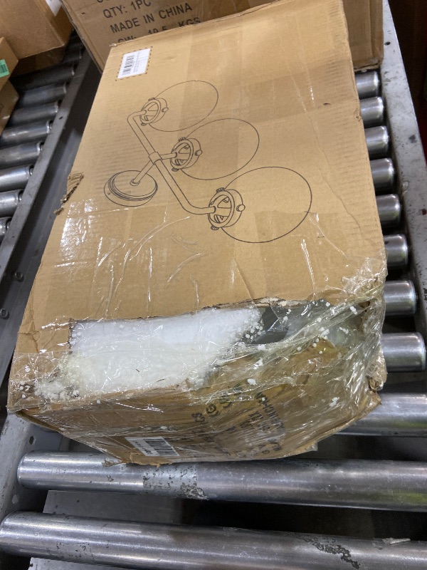 Photo 1 of Deyidn Gold Bathroom Vanity Light Fixtures Over Mirror, Modern Brass 3 Lights Wall Sconce with Milky Glass Ball Shade, Mid Century Farmhouse Vanity Lighting