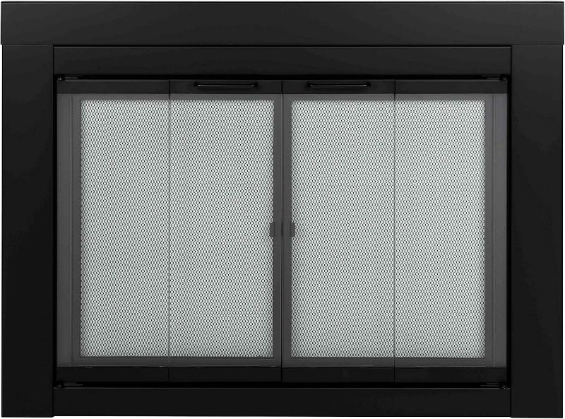 Photo 1 of Pleasant Hearth Ascot Fireplace Glass Door - for Masonry Fireplaces, Small, Black, Model Number AT-1000