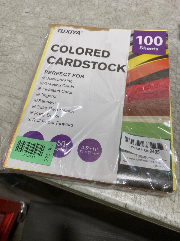 Photo 1 of 100 Sheets 8.5" X 11" Colored Cardstock, 50 Assorted Colors Construction Paper Card Stock Printer Paper for Printing, Card Making, DIY Crafts,School Supplies,Party Decorations (180GSM/65LB)