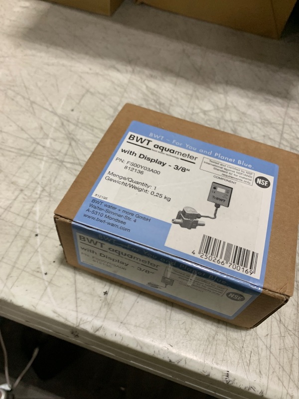 Photo 1 of BWT Aquameter LF Water Filter Meter 3/8" with LCD Display – Low Flow (10–100 l/h) – For Espresso Machines – Compatible with BWT Bestmax & Besttaste Filters