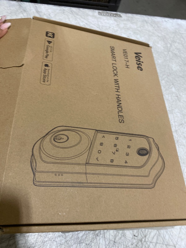 Photo 1 of Veise VE017-H Fingerprint Smart Front Door Lock Set, App Control, 8-in-1 Keyless Entry Deadbolt with Zinc Alloy Handles, Emergency Power Port, Touchscreen Keypad, Auto Lock, Easy Install, Matte Black