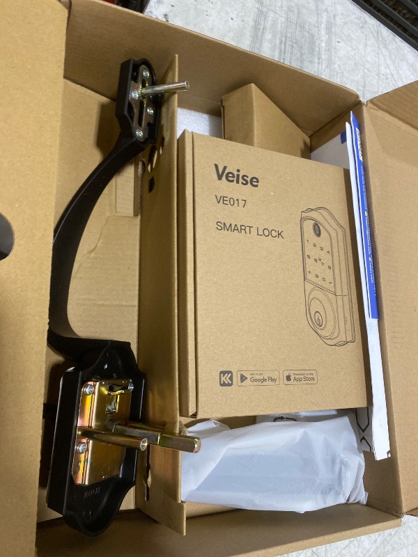 Photo 1 of Veise VE017-H Fingerprint Smart Front Door Lock Set, App Control, 8-in-1 Keyless Entry Deadbolt with Zinc Alloy Handles, Emergency Power Port, Touchscreen Keypad, Auto Lock, Easy Install, Matte Black