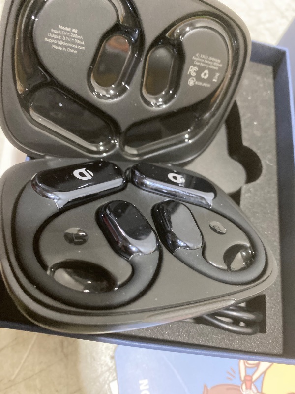 Photo 1 of DEMICEA True Wireless Bone Conduction Earphones, OWS Open Ear Headphones with Earhooks, Bluetooth 5.3, Up to 60H Playtime with Case, IP68, AAC/SBC, for Cycling Yoga Workouts