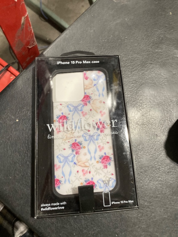 Photo 1 of Wildflower Cases - Lovey Dovey Case, Compatible with Apple iPhone 15 Pro Max | Pink, White, Floral, Doves, Trendy, Cute - Protective Black Bumper, 4ft Drop Test Certified, Women Owned Small Business