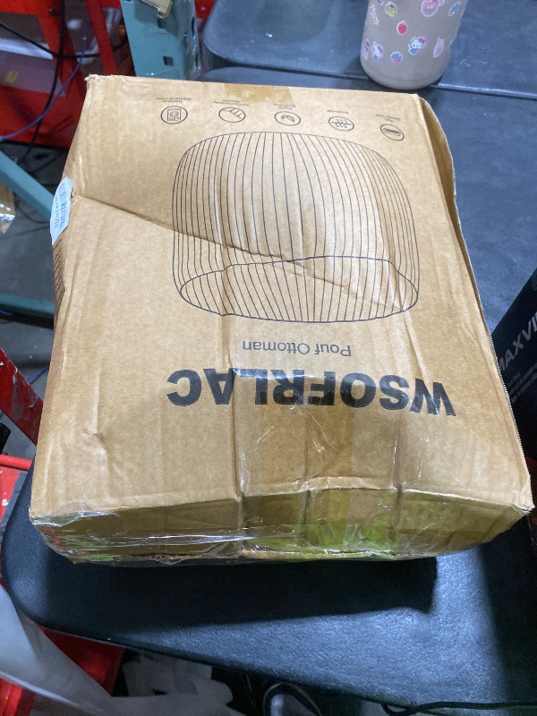 Photo 1 of WSOFRLAC Pouf Ottoman Foot Stools Ottoman with Foam Small Corduroy Ottomans for Living Room Ottomans Pouf 20x15 Floor Poufs Foot Rest for Office Chair Orange Foot Stool Small