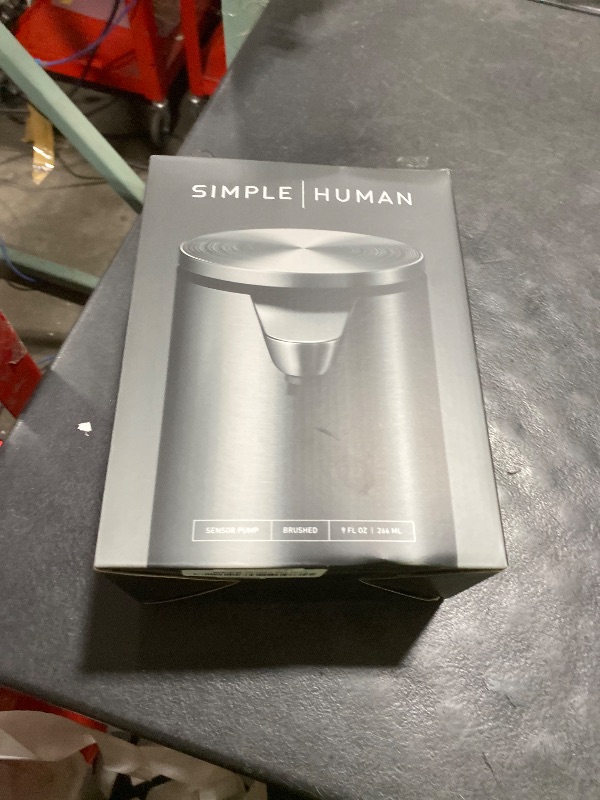 Photo 1 of simplehuman 9 oz. Touch-Free Automatic Rechargeable Sensor Pump, Brushed Stainless Steel, New